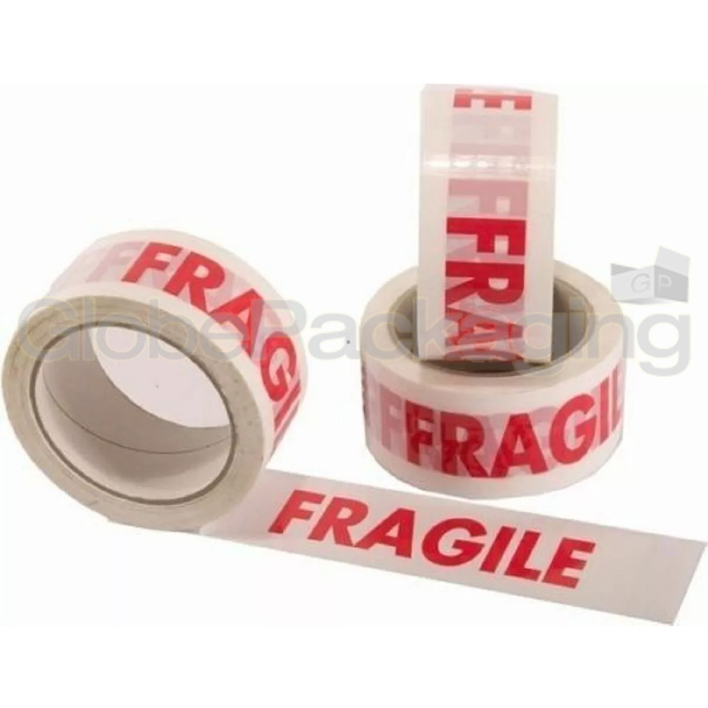 144 Rolls Of Strong FRAGILE Printed Packing Parcel Sealing Tape 48mm x 66M