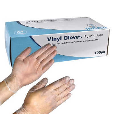 vinyl gloves powder medium
