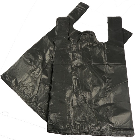 10,000 x Black Plastic Vest Carrier Bags 11x17x21